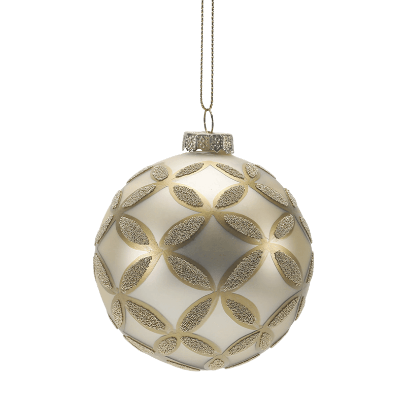 Boule de Noël en verre pailleté peinte à la main 8*8*8 m