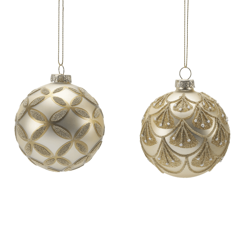 Boule de Noël en verre pailleté peinte à la main 8*8*8 m