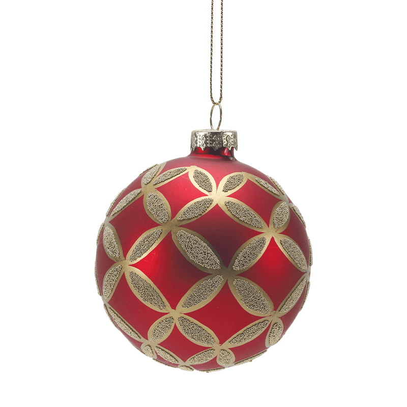 Boule de Noël en verre pailleté peinte à la main 8*8*8 m