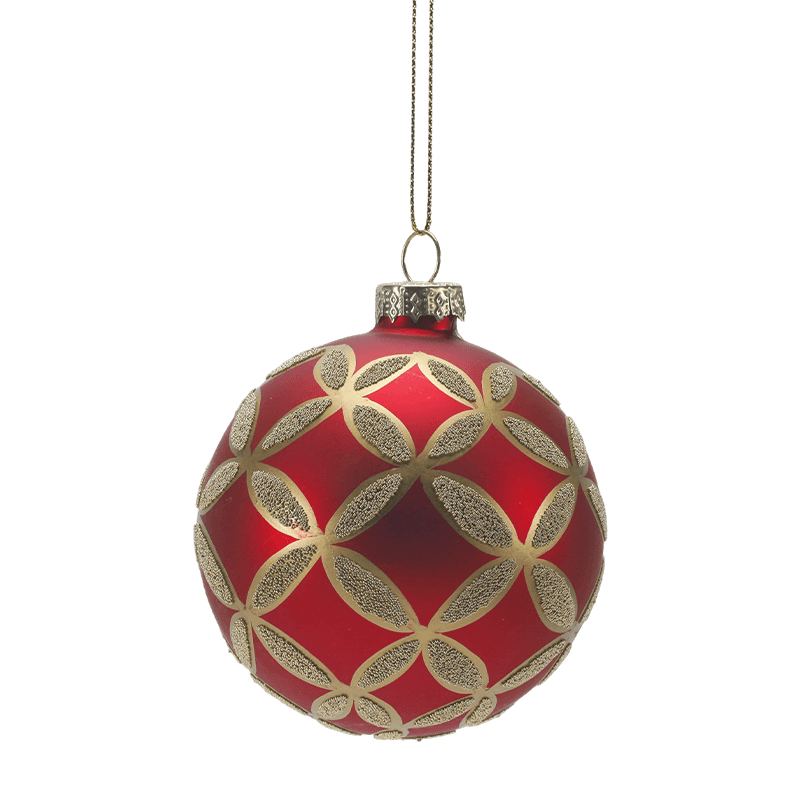 Boule de Noël en verre pailleté peinte à la main 8*8*8 m