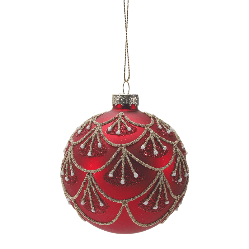 Boule de Noël en verre pailleté peinte à la main 8*8*8 m