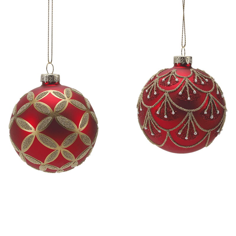 Boule de Noël en verre pailleté peinte à la main 8*8*8 m