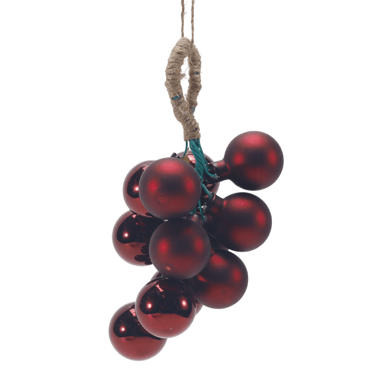 Ornement de Noël en verre de grappe de raisin