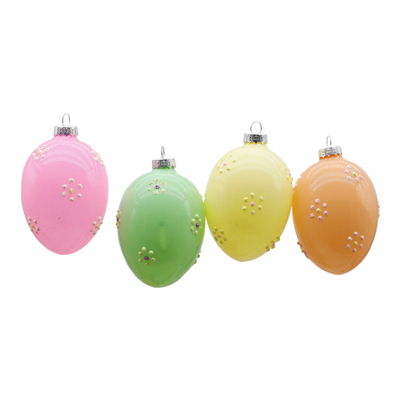 Ensemble de décoration d'œufs de Pâques en verre 6*8 cm