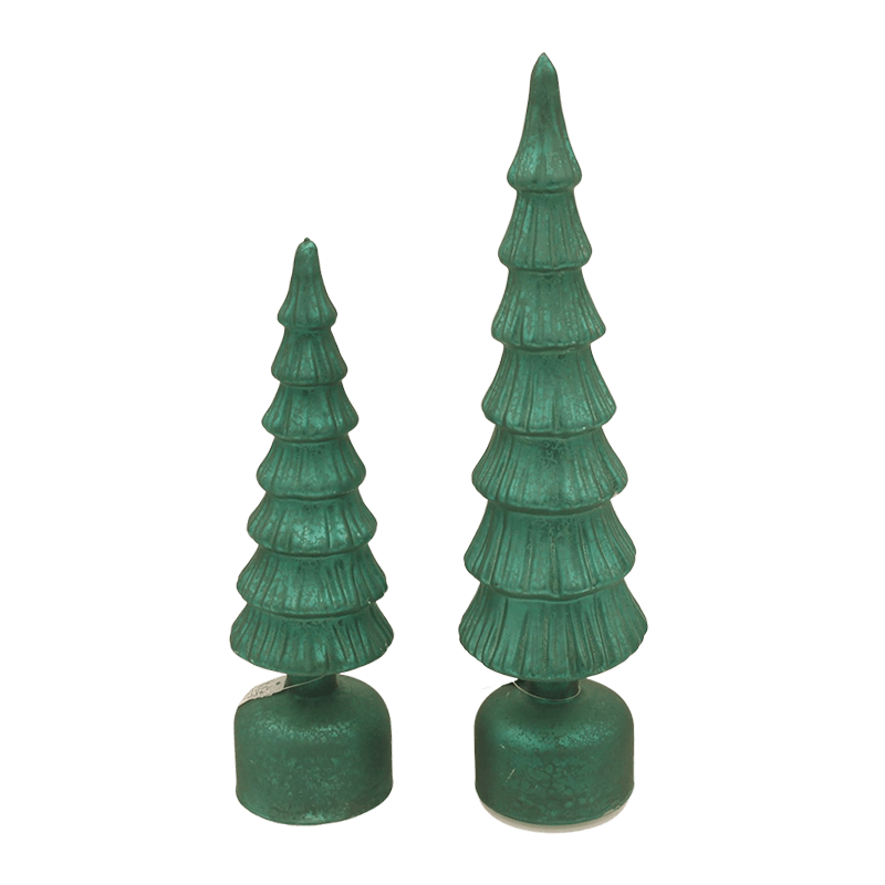 Ornement décoratif d'arbre de Noël illuminé par LED en verre 10 × 25/10 × 30