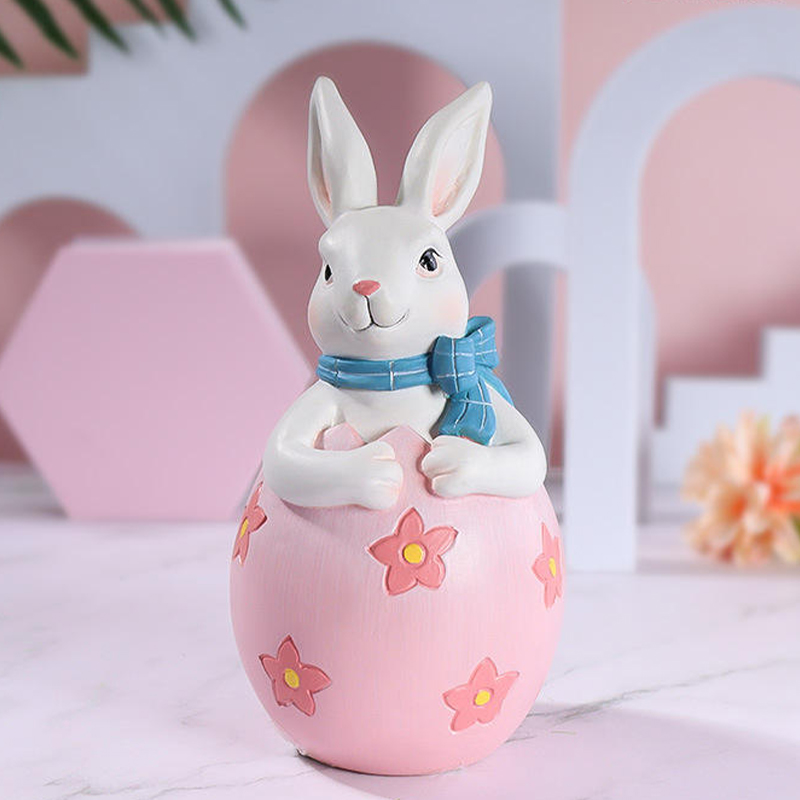 Ensemble de décoration de figurines de lapin de Pâques en résine 8*16 cm