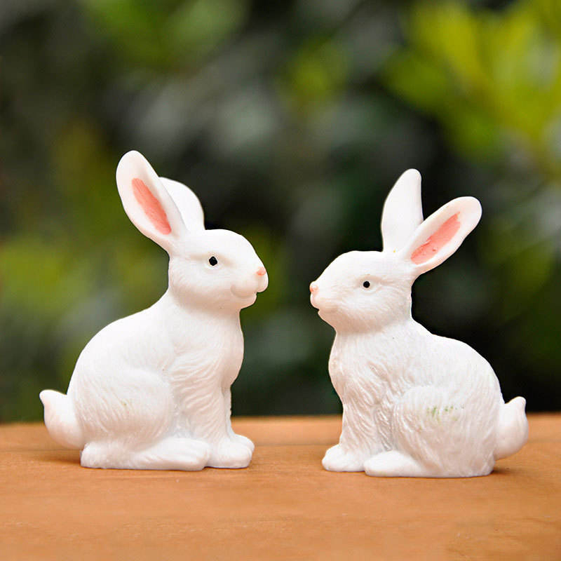 Ensemble de décoration de figurines de lapin de Pâques en résine de 8 cm
