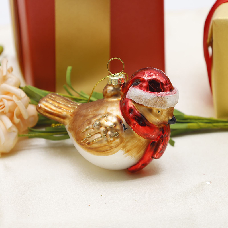 Ornement de Noël en verre en forme d'animal, décoration suspendue
