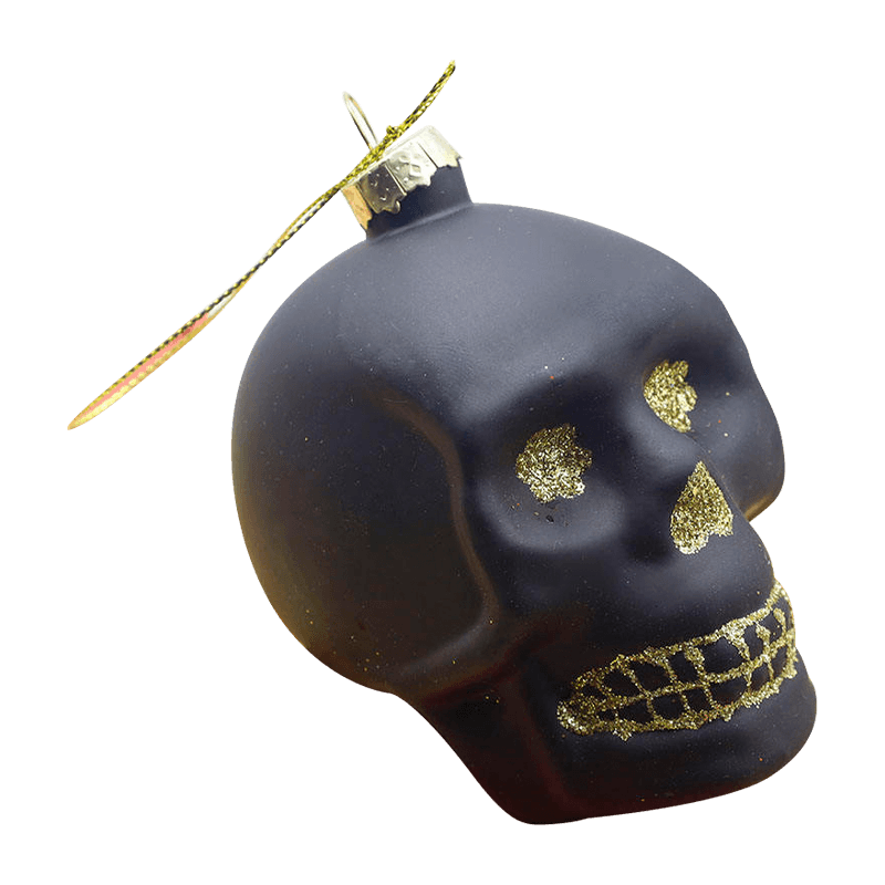 Ensemble d'ornements de crâne en verre d'Halloween 8*9 cm