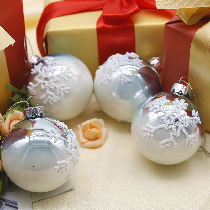 Boule de verre décorative de Noël d'intérieur 8 × 8 × 8 cm