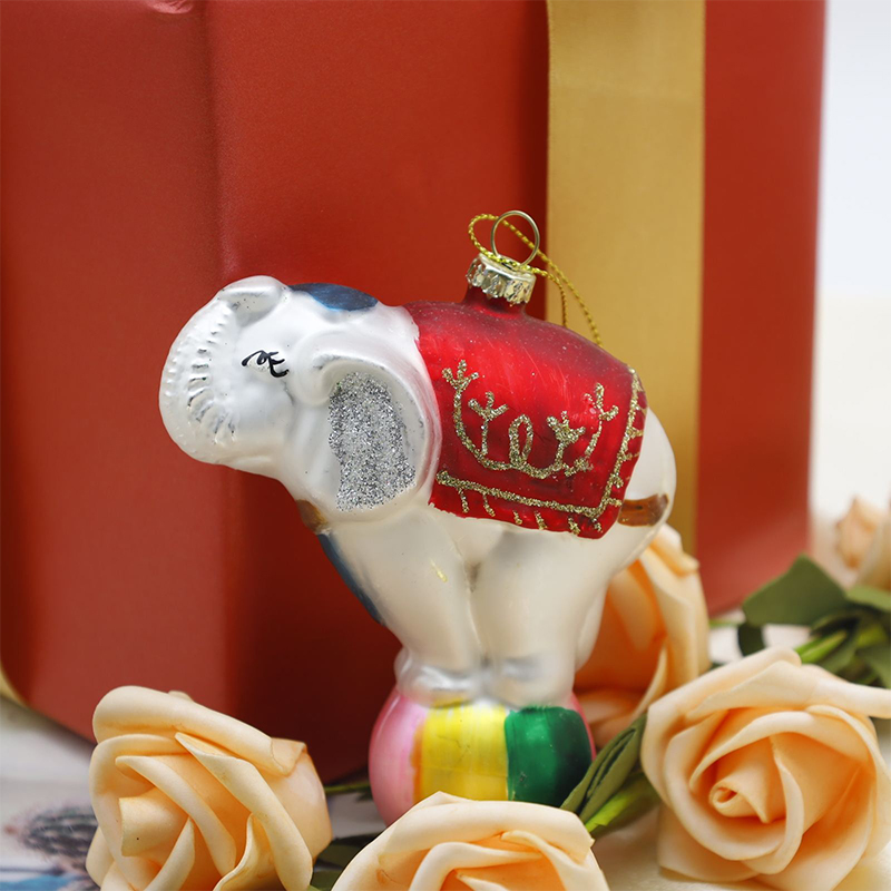 Ornement de Noël en verre en forme d'animal, décoration suspendue