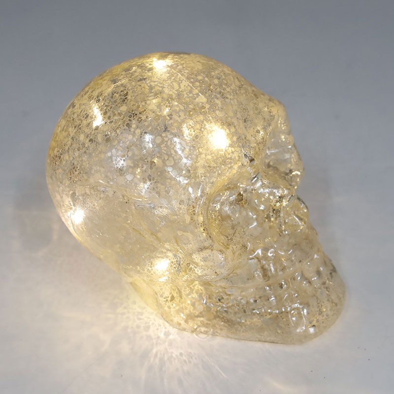 Ensemble d'ornements de crâne en verre d'Halloween peints à la main 8*9 cm