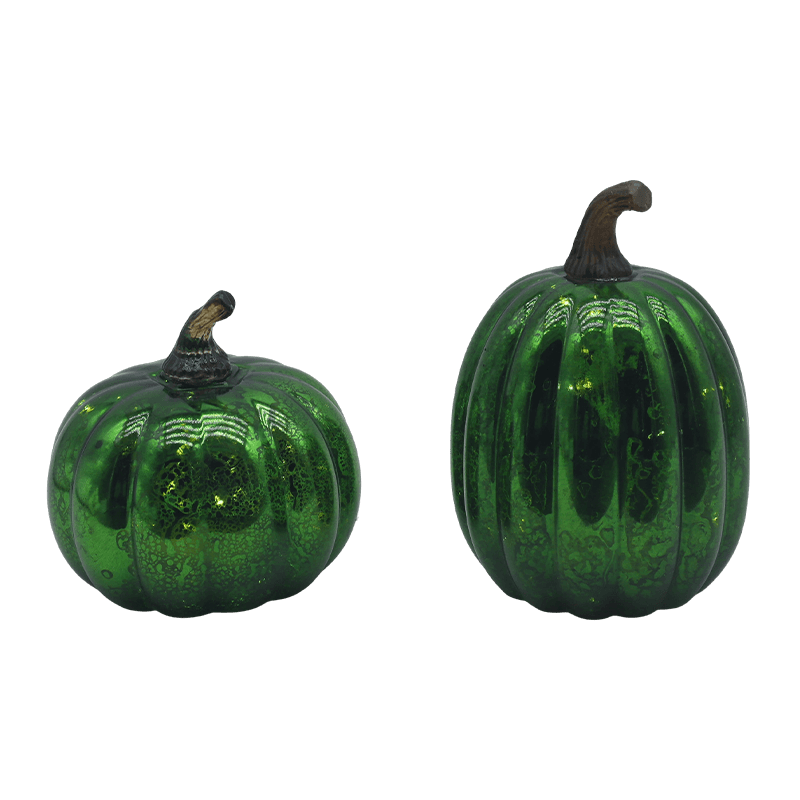 Lampe citrouille LED en verre pour Halloween, 12x15cm, ornement de table