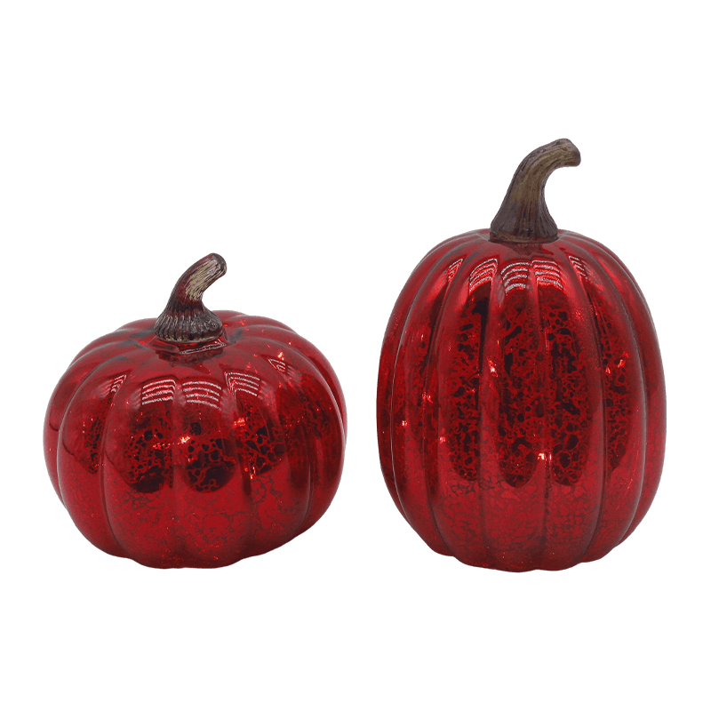 Lampe citrouille LED en verre pour Halloween, 12x15cm, ornement de table