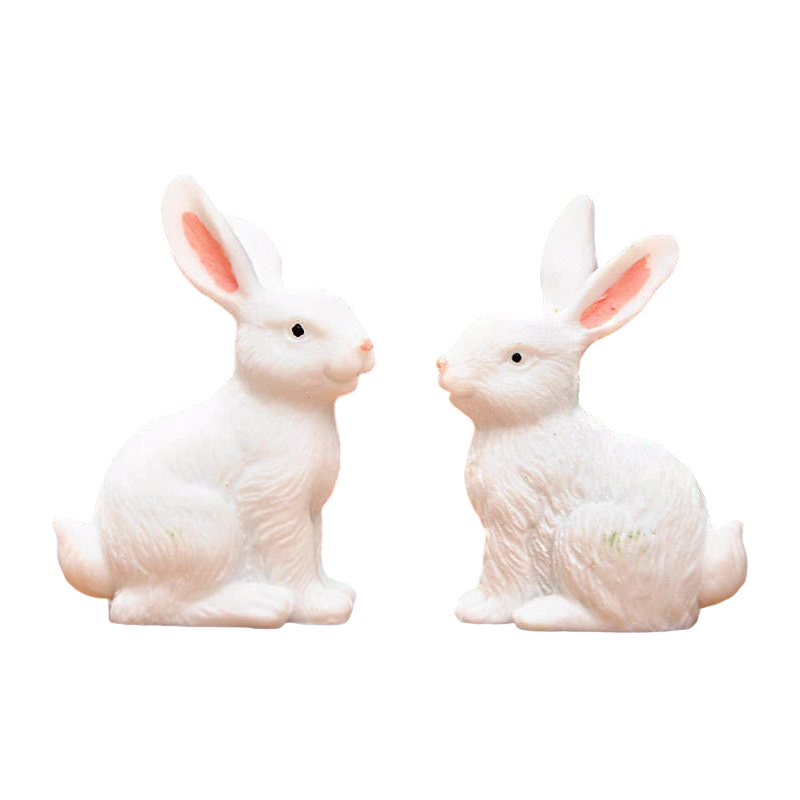 Ensemble de décoration de figurines de lapin de Pâques en résine de 8 cm