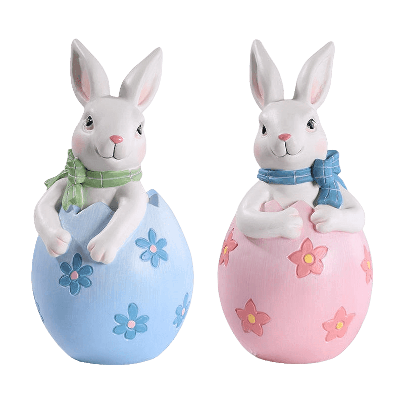 Ensemble de décoration de figurines de lapin de Pâques en résine 8*16 cm