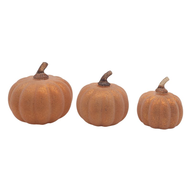 Lampe citrouille LED en verre pour Halloween, 10x11.5cm et 12x15cm, ornement de table