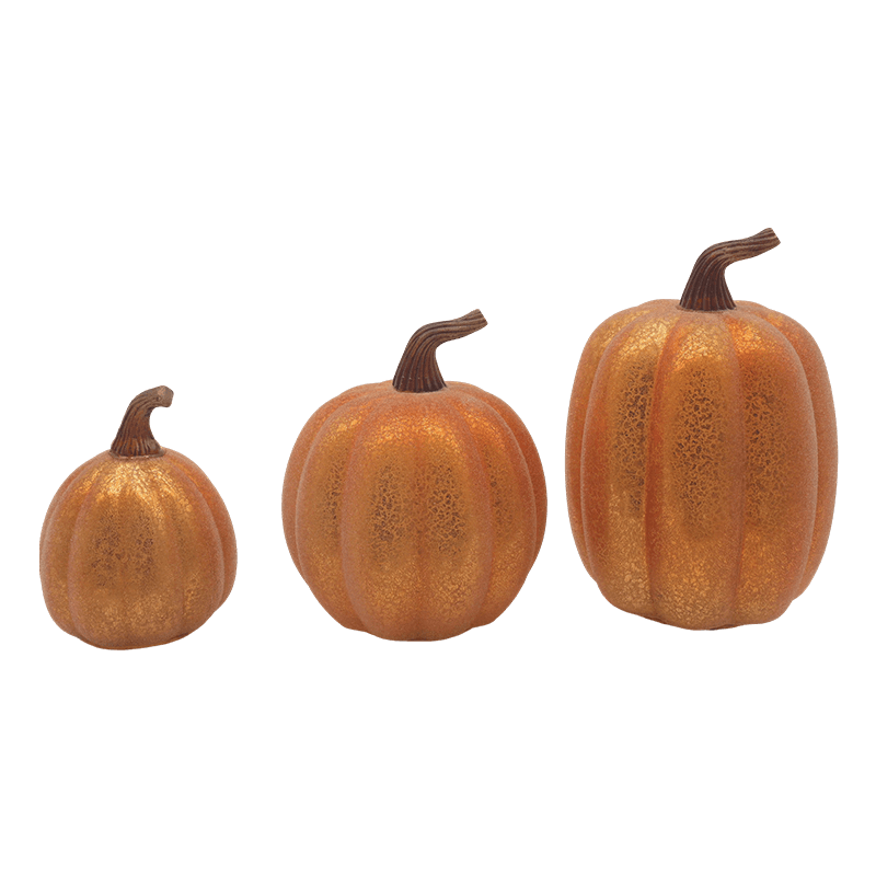 Lampe citrouille LED en verre pour Halloween, 10x11.5cm et 12x15cm, ornement de table